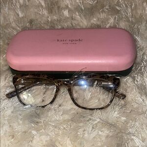Kate Spade Brown and Pink Glasses with Protective Case and cloth
